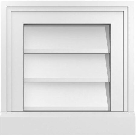 Ekena Millwork Vertical Surface Mount PVC Gable Vent w/ 2"W x 2"H , Brickmould Sill Frame, 12"W x 12"H GVPVE12X1203SN